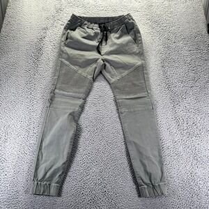 California Republic Bullhead Pant Mens S Gray Cotton Jogger Drawstring Stretch
